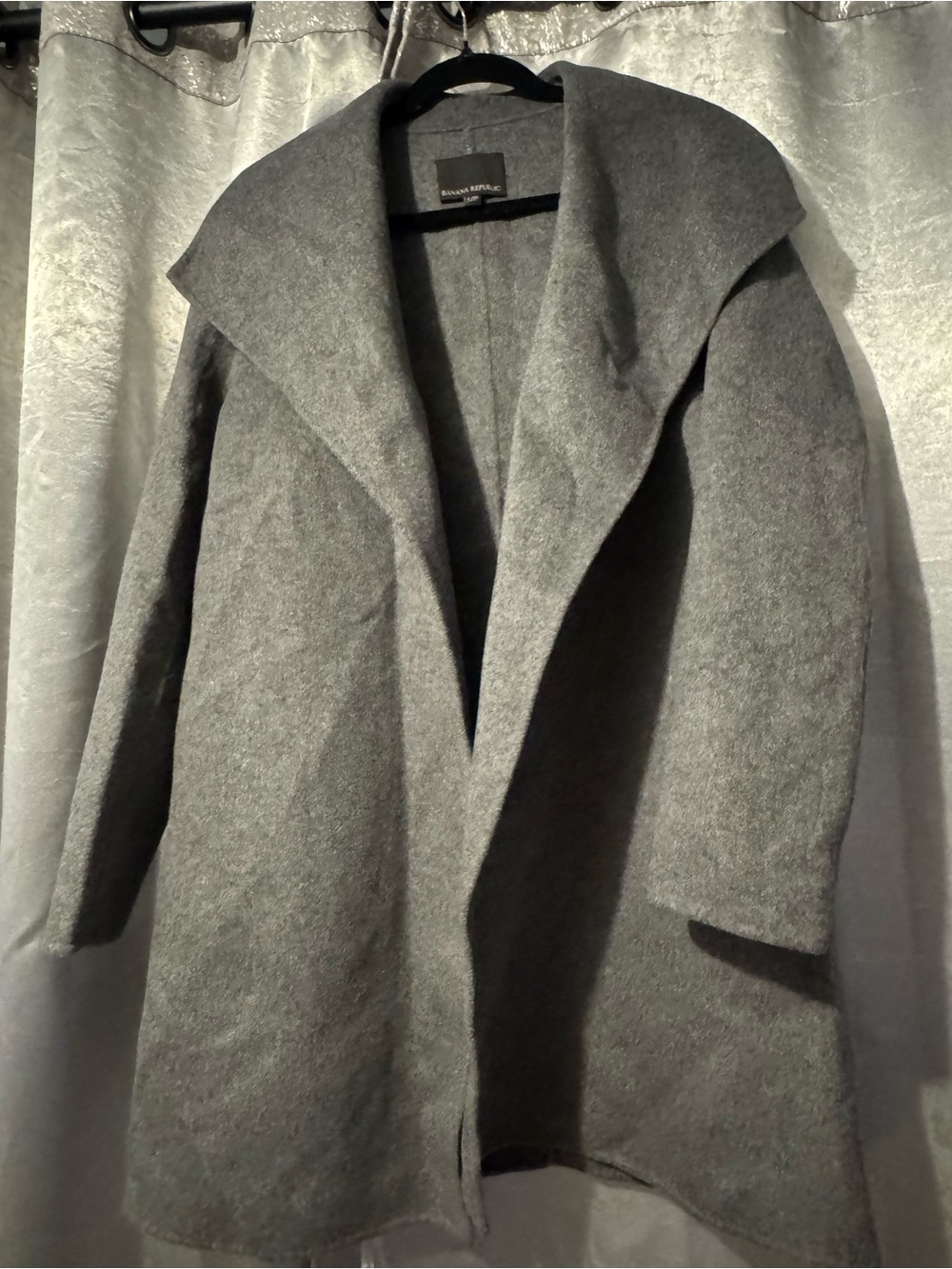 Banana Republic Charcoal Gray Open-Front Trench Coatigan